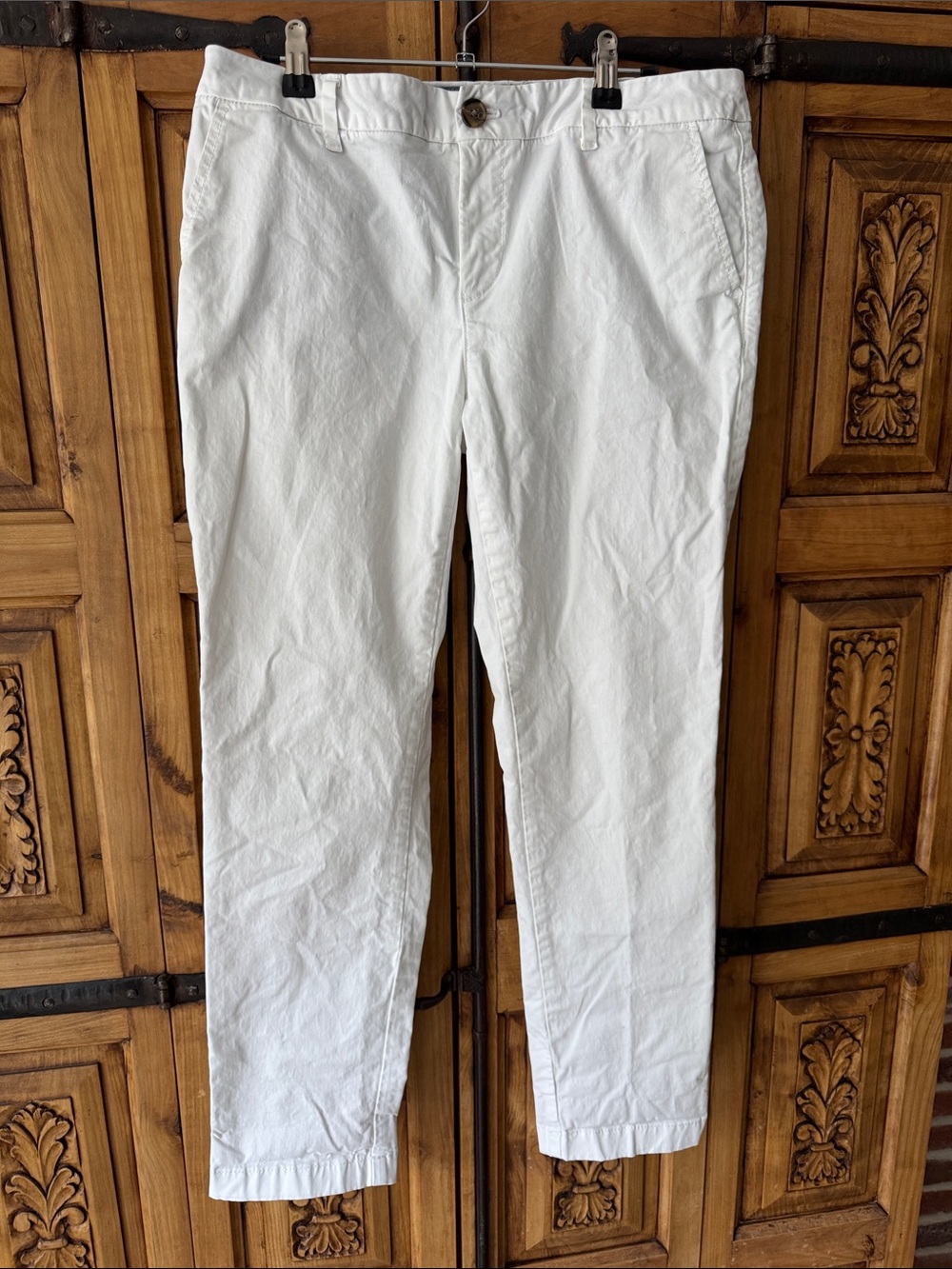 Tommy Hilfiger White Cotton Chinos - Slim Straight